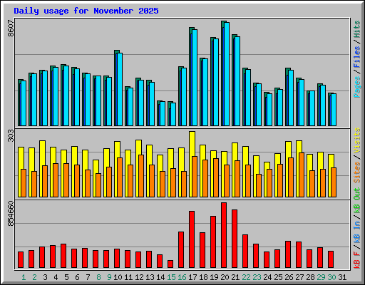 Daily usage for November 2025